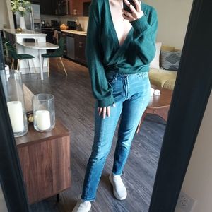 Faux surplice sweater